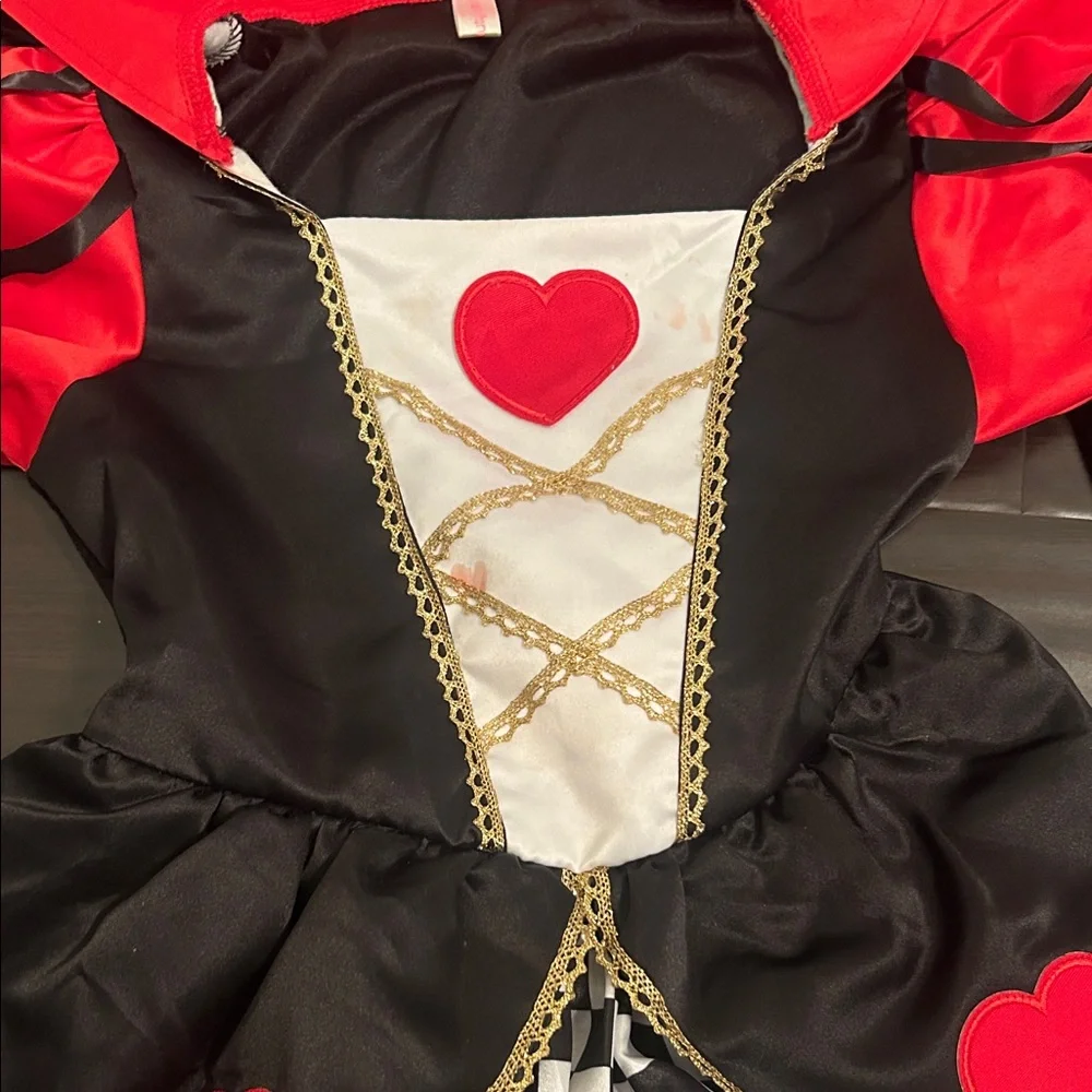 Queen of Hearts Kids Costume - Red and Black Dress - Picture 2 of 5